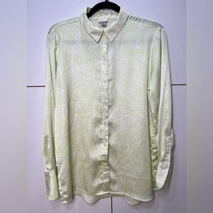 A New Day Light Green Patterned Button Down Shirt